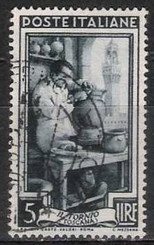 Italia 1950 Scott 552 Sello Oficios Il Tornio Ceramica Toscana Usado 